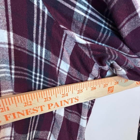 Lane Bryant Purple Plaid Button Front Peplum Tunic Top 26/28 - Picture 2 of 14